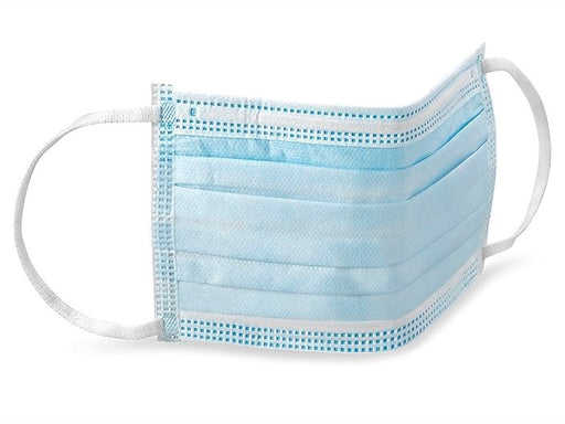 Disposable 3 Ply Face Mask w/Ear Loops - Box of 50 - Teststock.co