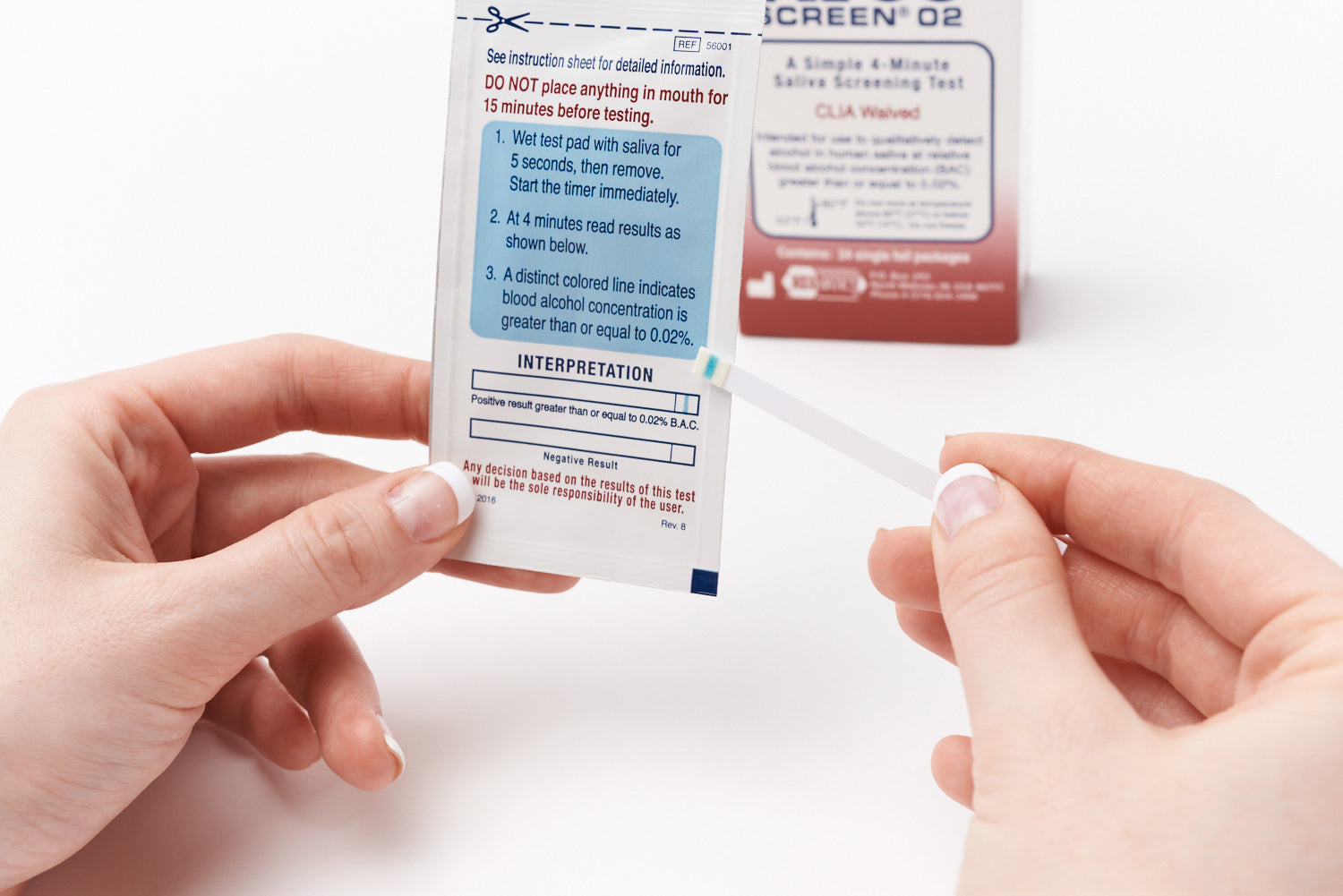 Alco-Screen 02 D.O.T. Approved Saliva Alcohol Test Strips - 24 Pack - Teststock.co