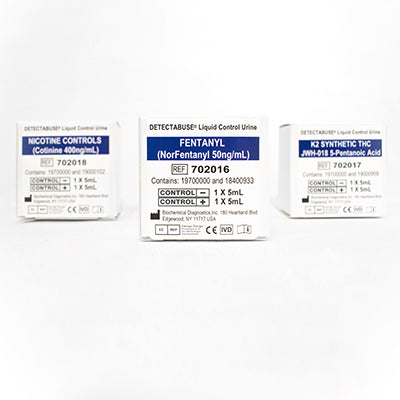 DETECTABUSE Fentanyl (NORFENTANYL 50ng/ml) Positive & Negative Liquid Urine Controls - 3 Boxes of 2X5ml Vials - Teststock.co